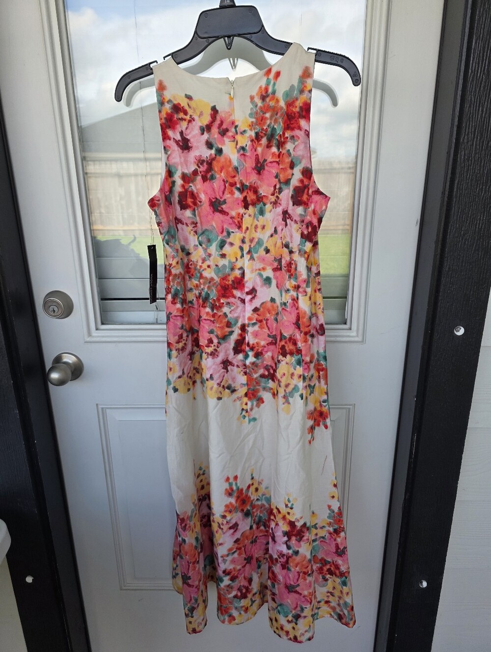 Maggy London Floral Midi Dress Size 4 Sleeveless Fit & Flare Pink Multicolor NWT - Picture 8 of 10